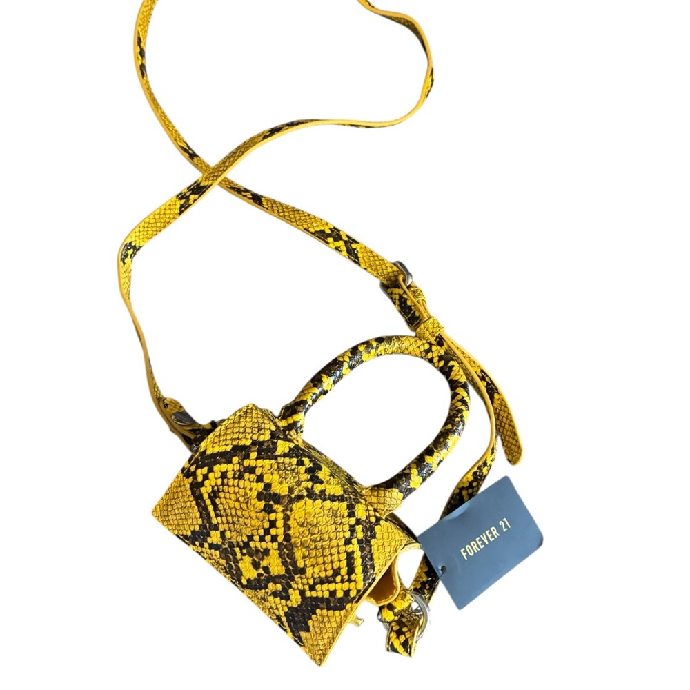 Forever 21 Yellow Snake Skin Pattern Micro Bag